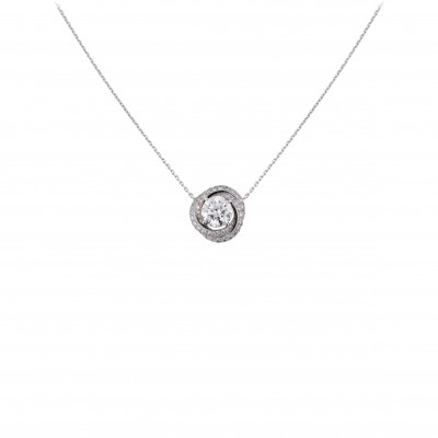 CARTIER TRINITY 18K WHITE GOLD, DIAMOND RUBAN NECKLACE N7424135